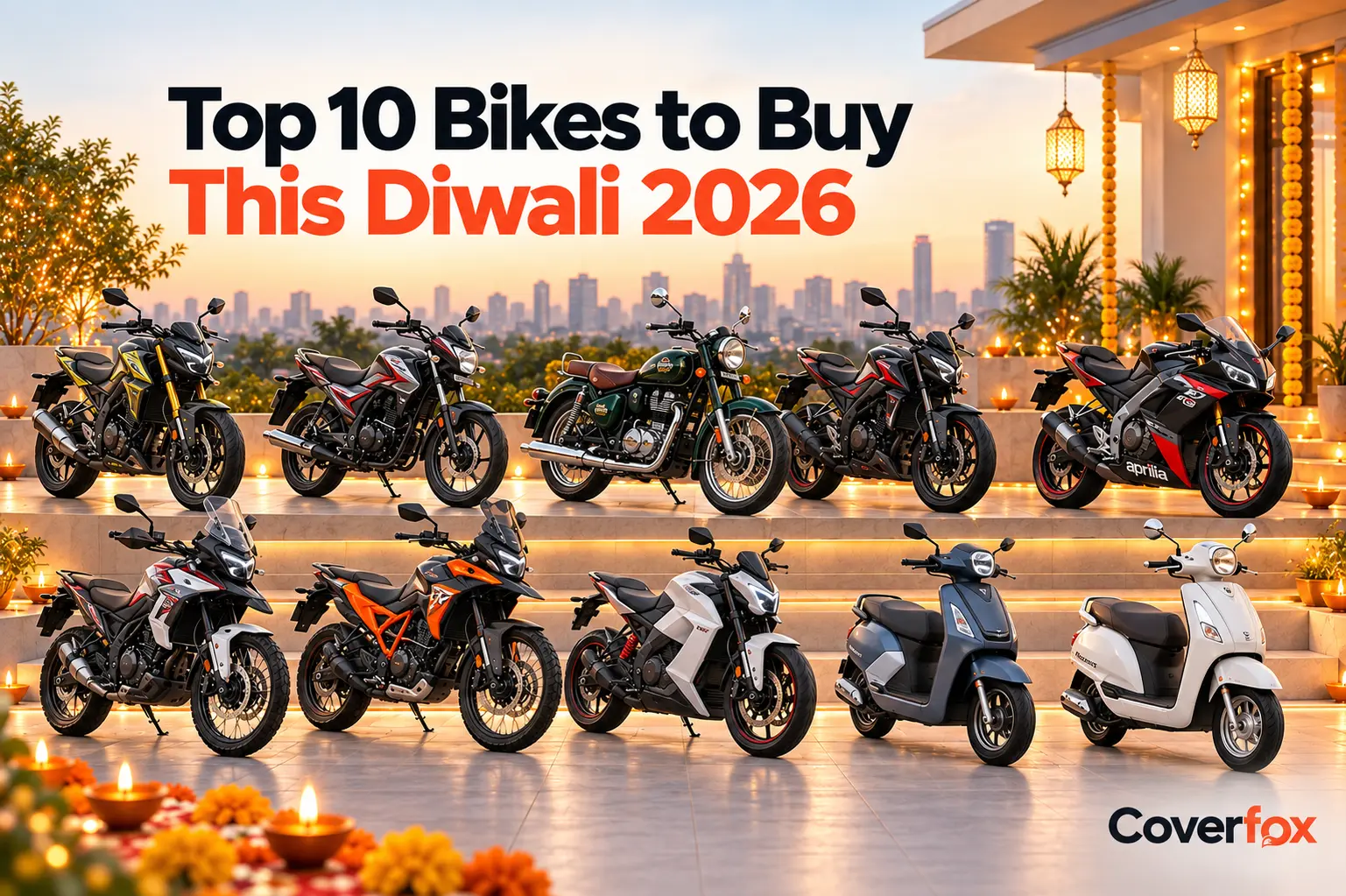 Top 10 bikes to buy this Diwali 2026, including commuter, performance, adventure and electric bikes.